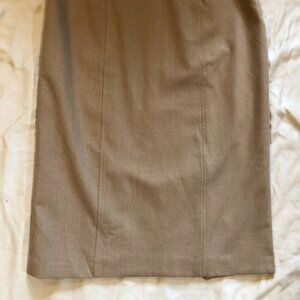 Lands’ End Camel Wool Blend Midi Skirt | Size 8